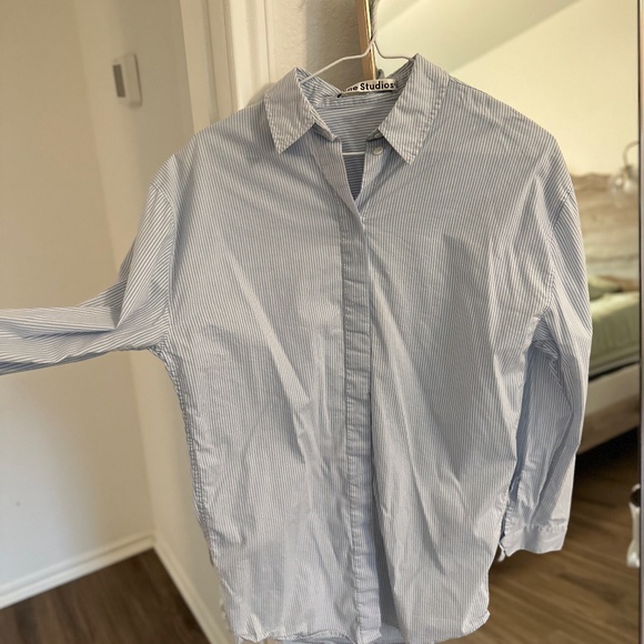 ACNE STUDIOS Printed striped cotton-poplin shirt size 38 / US 2-4 - Picture 1 of 7